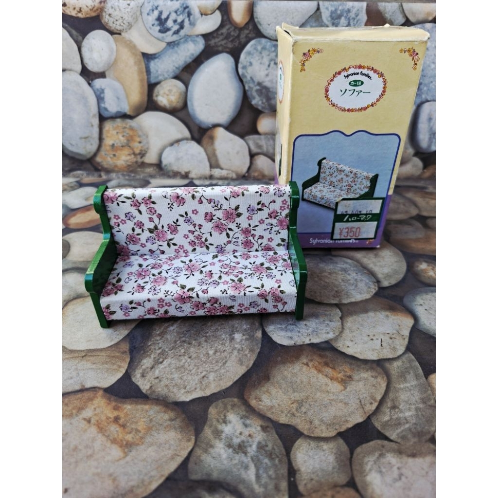 sylvanian families vintage # sofa green floral #sylvanian families rare