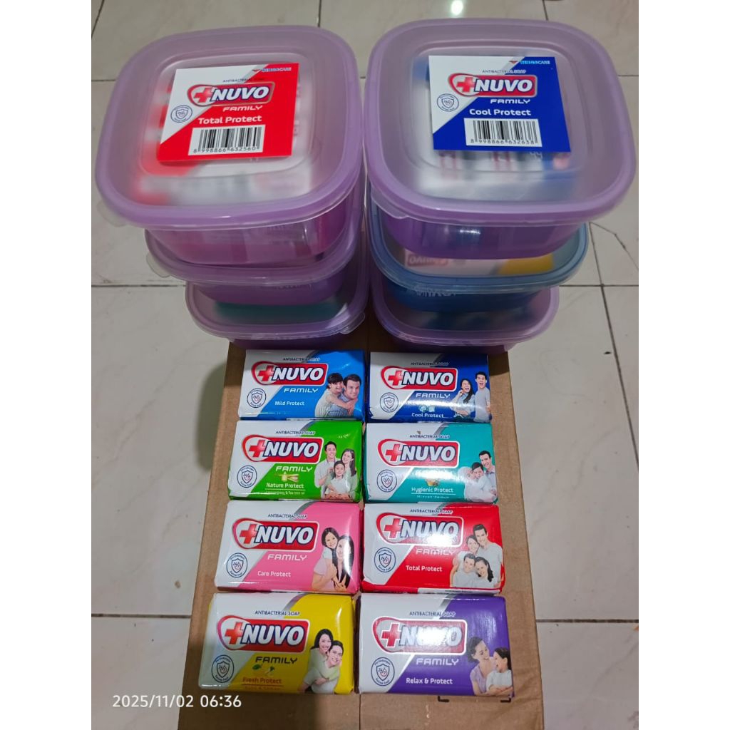 NUVO Body Wash Sabun Mandi Batang 72gr paket isi 4pcs free tepak