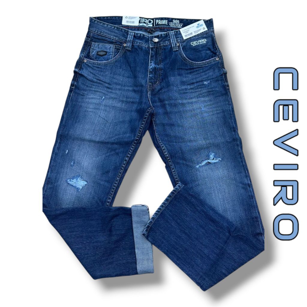 Celana Panjang Pria CEVIRO 100% Original || Celana Sobek Premium || Celana Jeans Panjang CEVIRO Orig