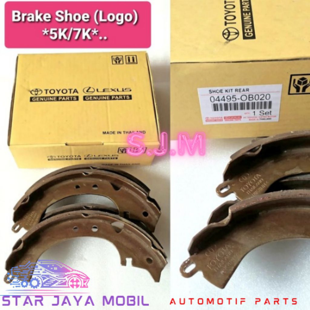 BRAKE SHOE REAR KAMPAS REM BELAKANG TROMOL ORIGINAL. 5K KIJANG/ 7K KIJANG
