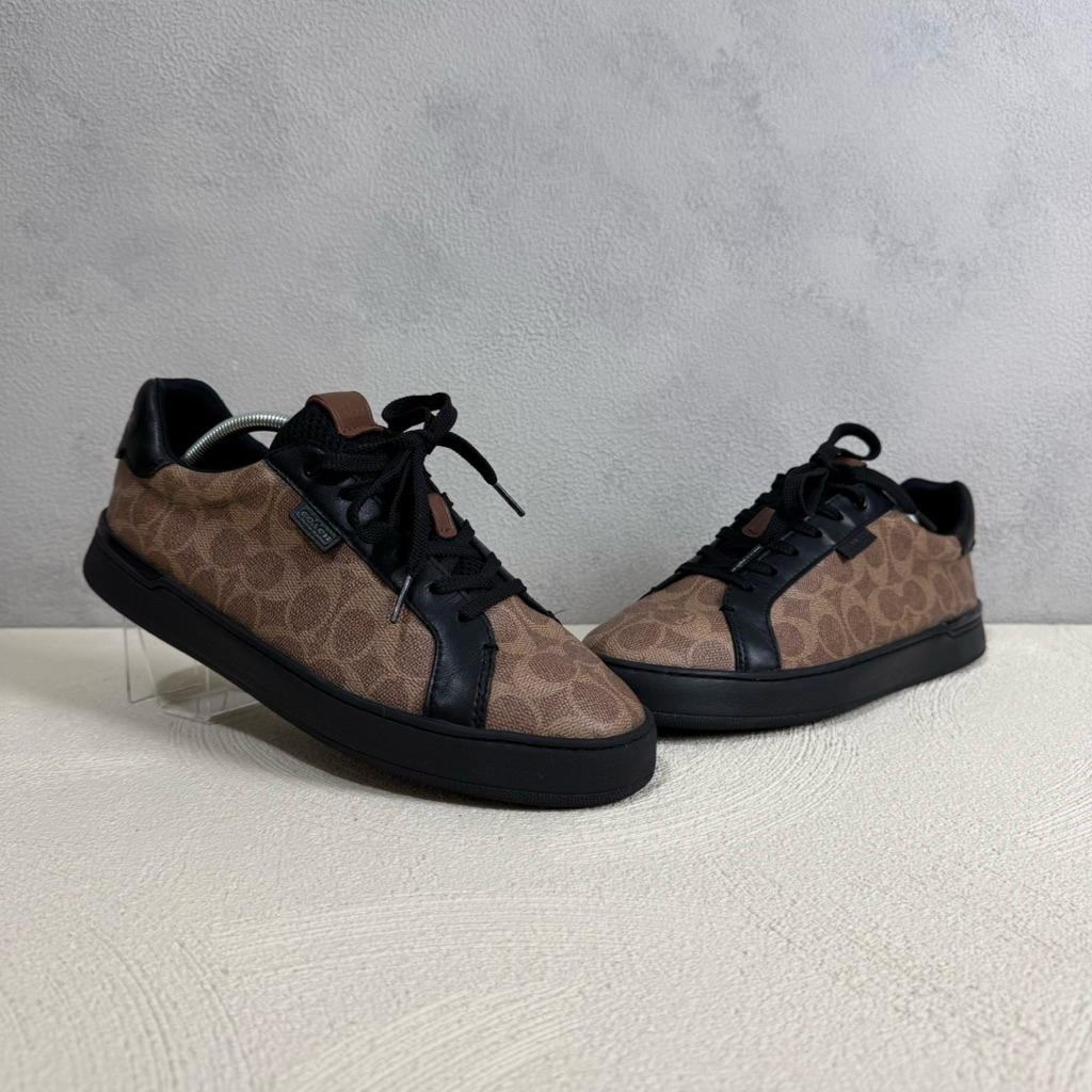COACH LOWLINE SIGNATURE LOW TOP SNEAKERS BROWN