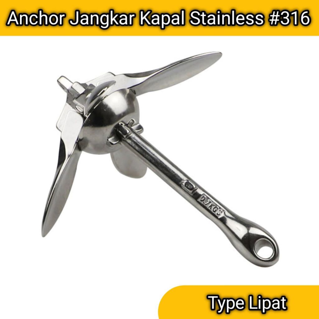 Jangkar Lipat Kapal Stainless SS #316 Fordable Anchor Marine Jangkar Lipat Perahu Karet Boat Perahu 