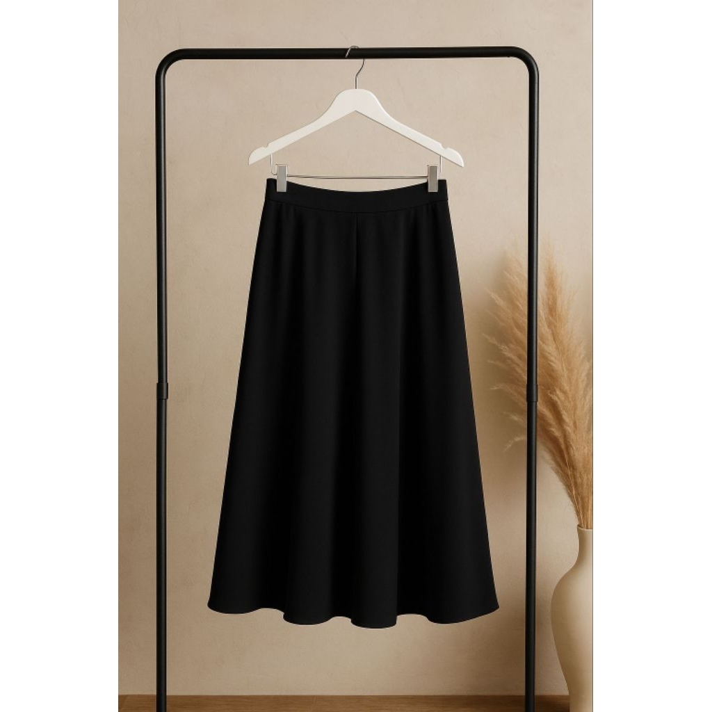 UNIQLO Skirt/rok MIDI Black/ Hitam