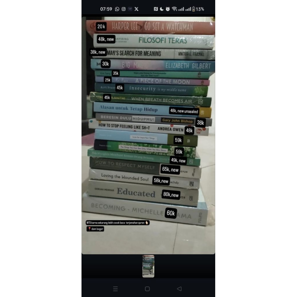 Preloved Buku Self Improvement, Self Development Terjemahan, The Things Only You Can See When You Sl