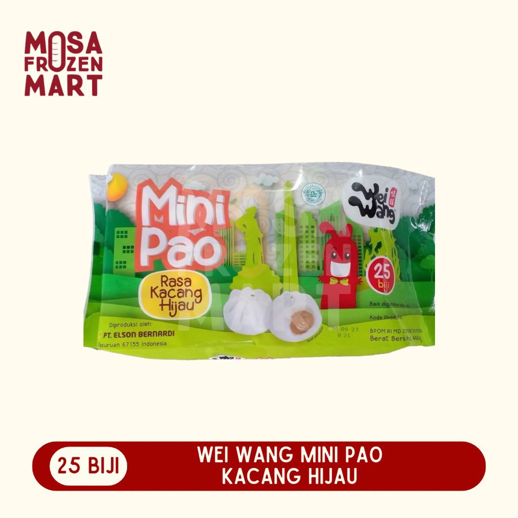 Wei Wang Mini Pao Rasa Kacang Hijau Isi 25 Biji