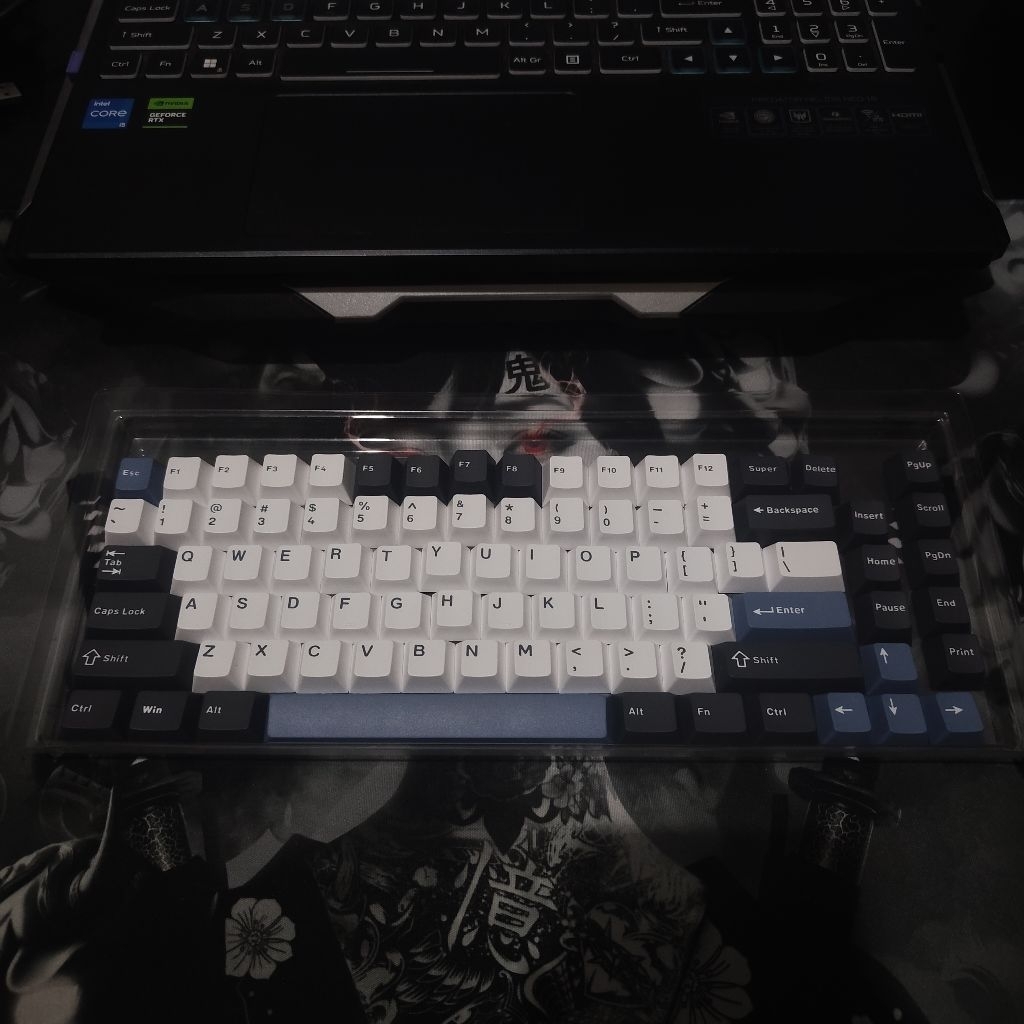 Keycaps Copotan INKY75 - White Black Blue