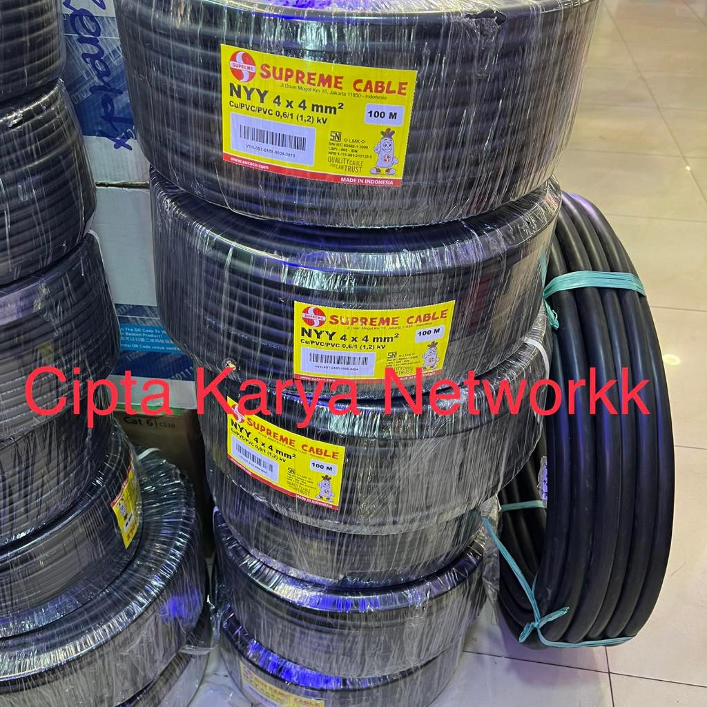 Kabel Supreme Nyy 4x4 / Nyy 4x4 Supreme Engkel Kaku Tunggal 50m 100m