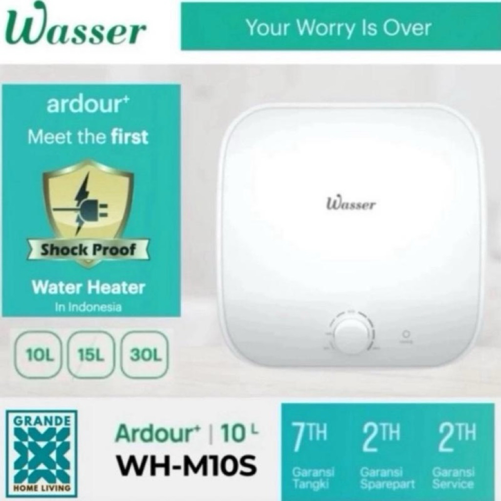 WASSER WATER HEATER LISTRIK WH M10S - WATER HEATER WASSER 10 LITER - PEMANAS AIR LISTRIK WASSER 10 L
