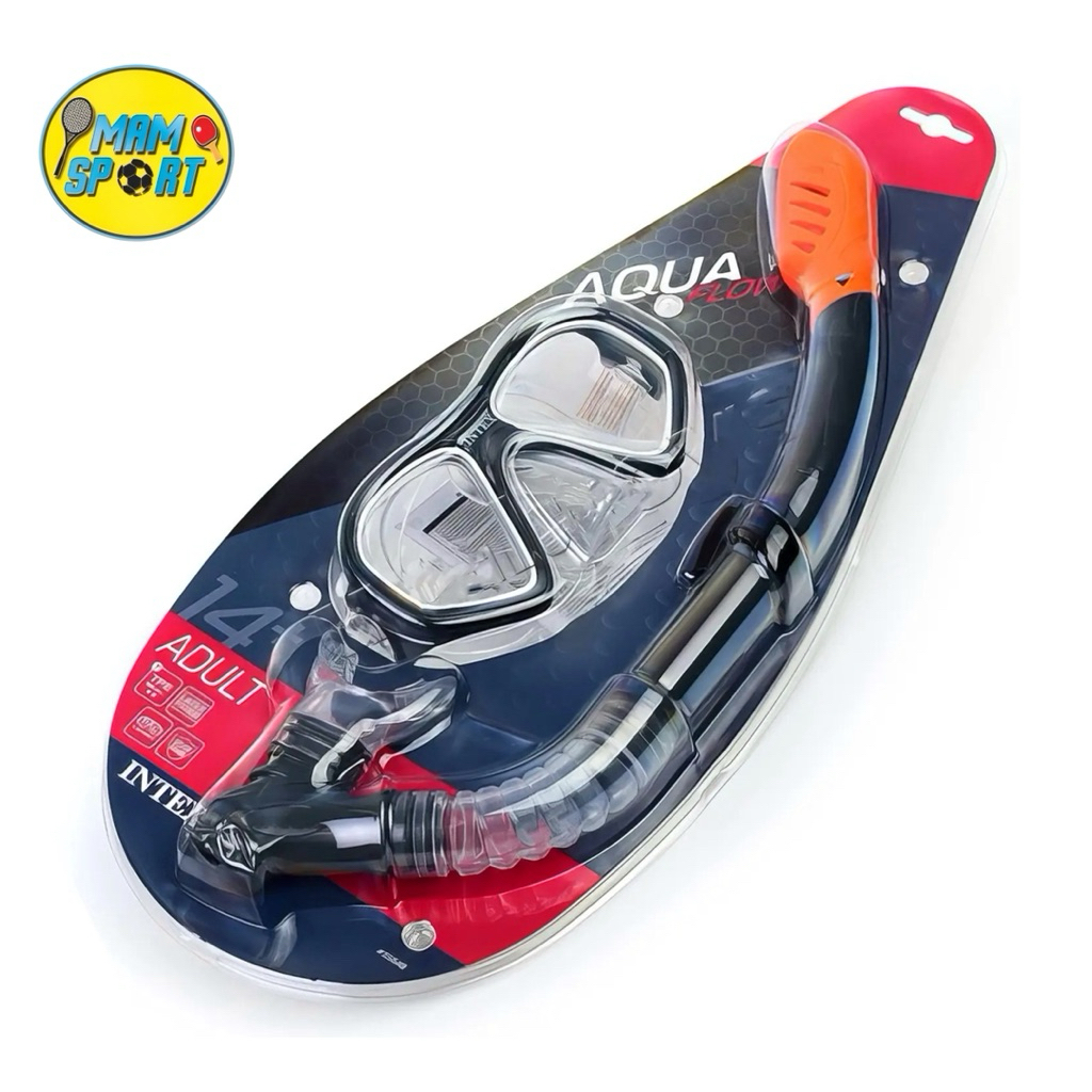 Alat Snorkling Kacamata Selam Snorkel Dewasa INTEX AQUAFLOW 55648 Original