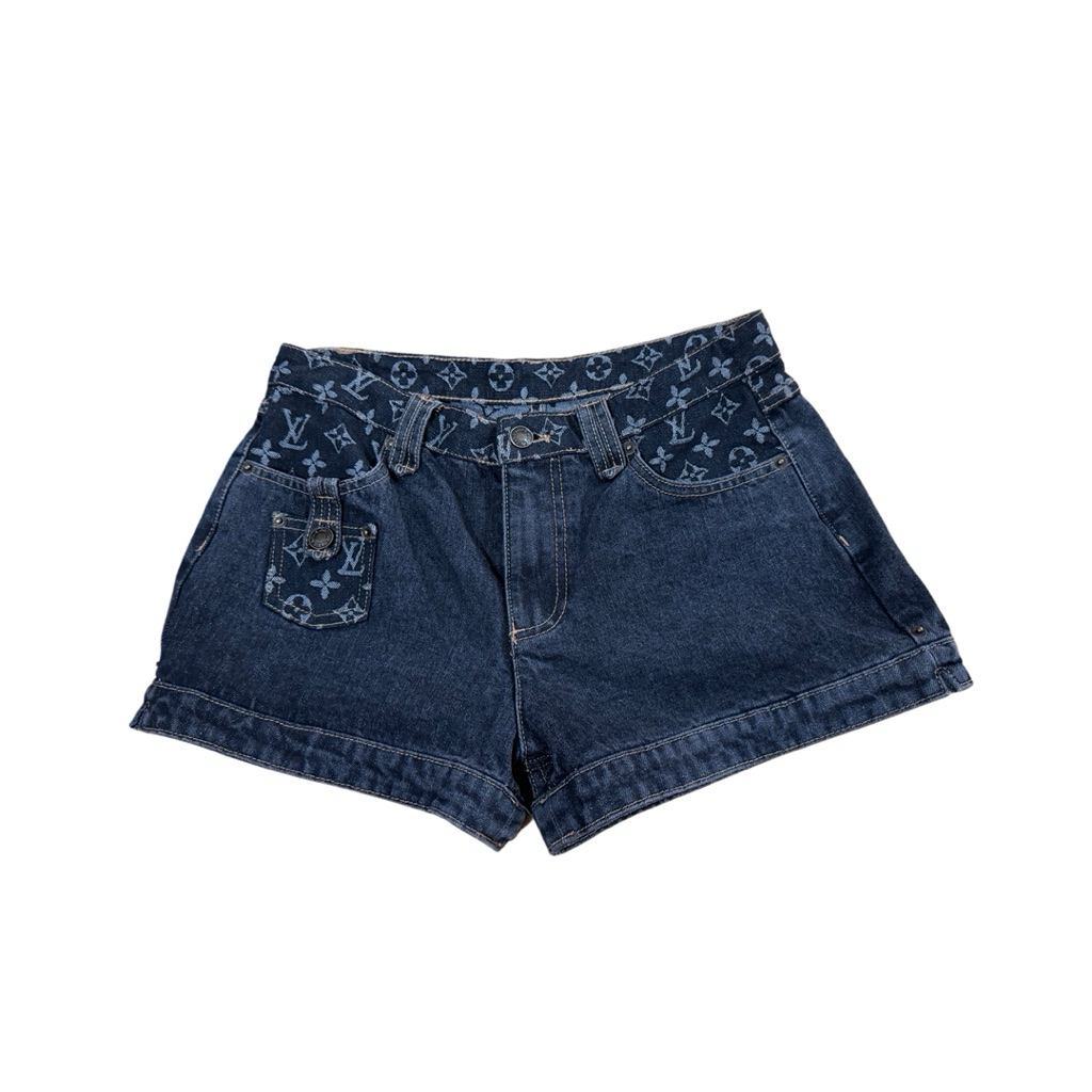 Louis Vuitton Washed Grey Denim LV Monogram Trim-5 Pocket