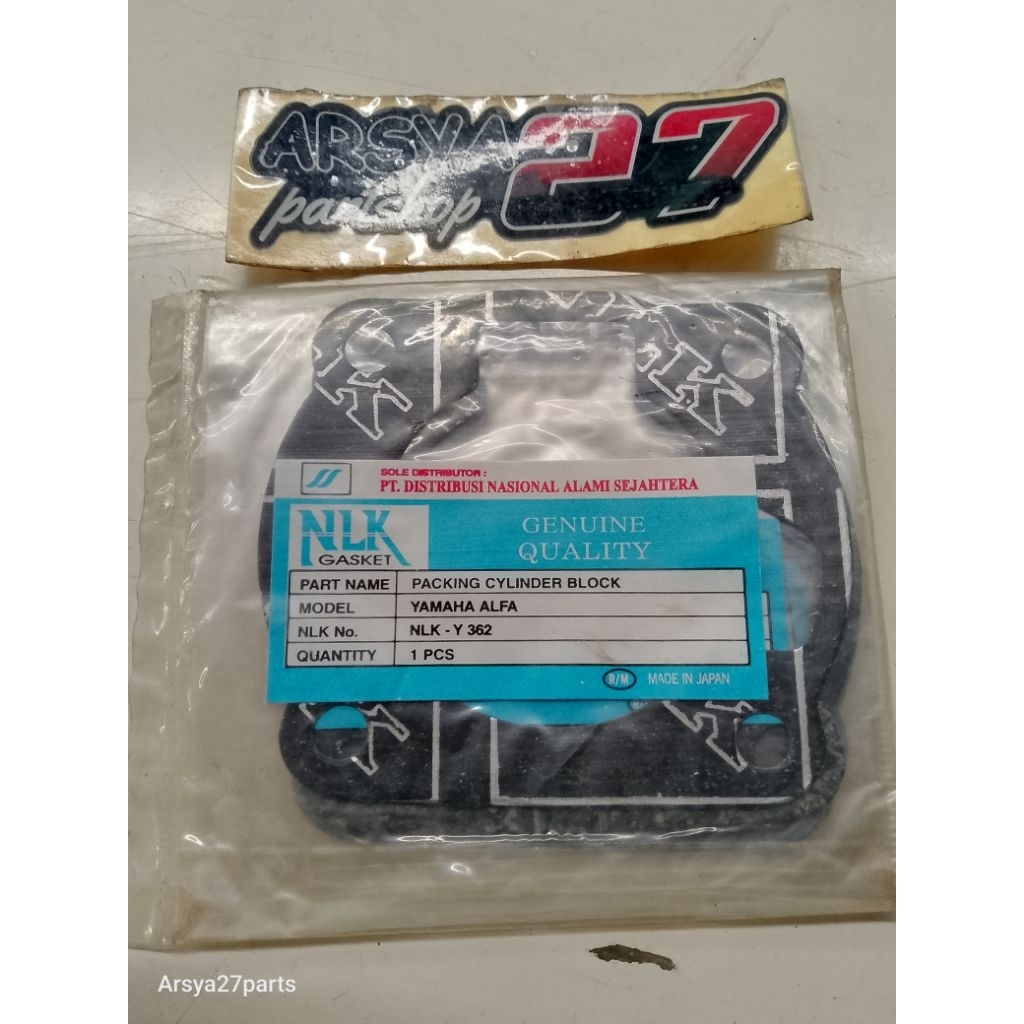 Packing Gasket Perpak Blok Bawah Yamaha Alfa Sigma Nlk nos