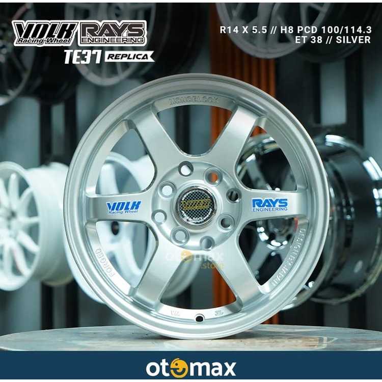 Velg Mobil Volk Rays TE37 619 Ring 14 Silver