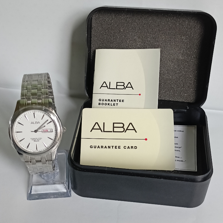 ALBA VX43-X080 Silver Original Second Like New | Jam Tangan Pria Kondisi Istimewa