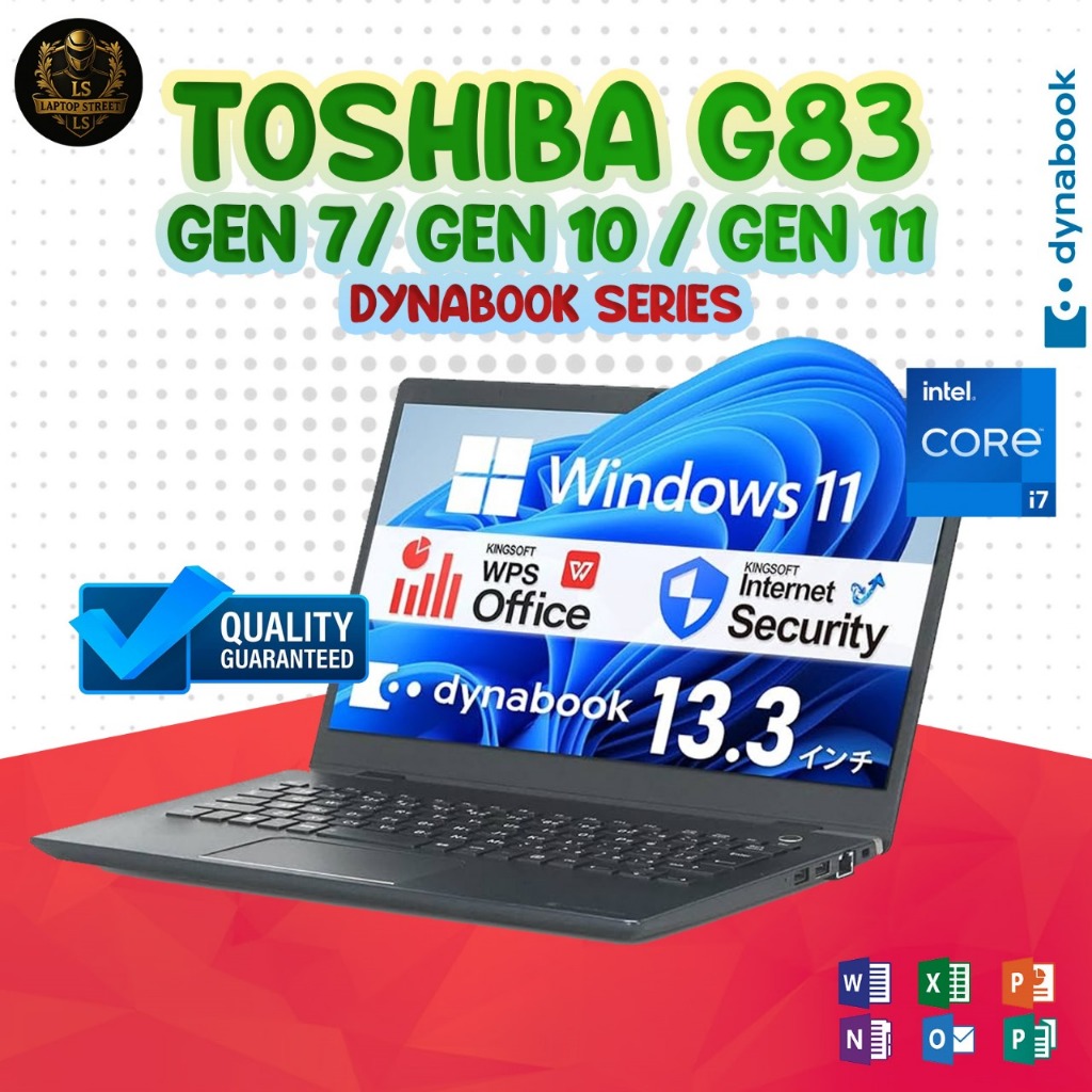 Laptop Murah Toshiba Dynabook G83 Series Intel I7 / I5 RAM 16GB 512GB Intel IRIS Bergaransi