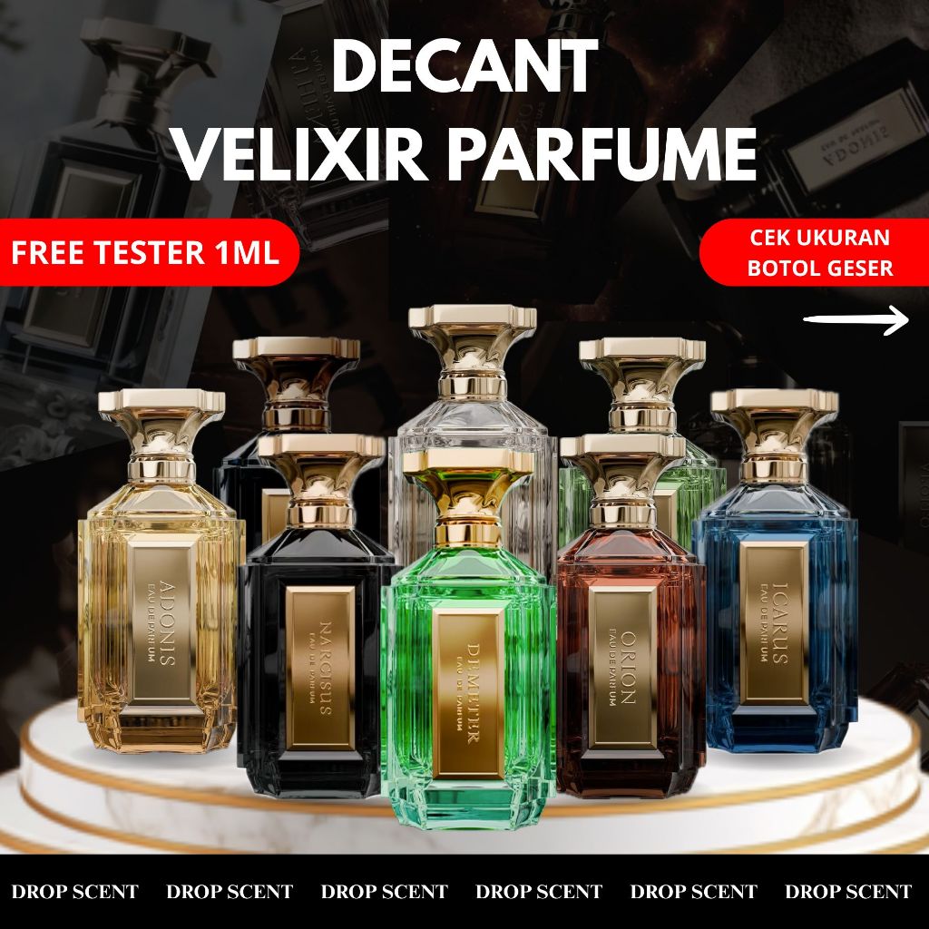 Velixir Decant Parfume Tester Original | Parfum Pria / Unisex | Aroma Mewah, Tahan Lama, 100% Ori