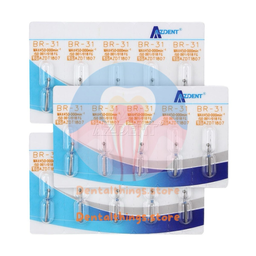 Bur round besar round kecil Gigi BR-31 azdent / Bur High Speed Handpiece / Bur Gigi Diamond / Mata B