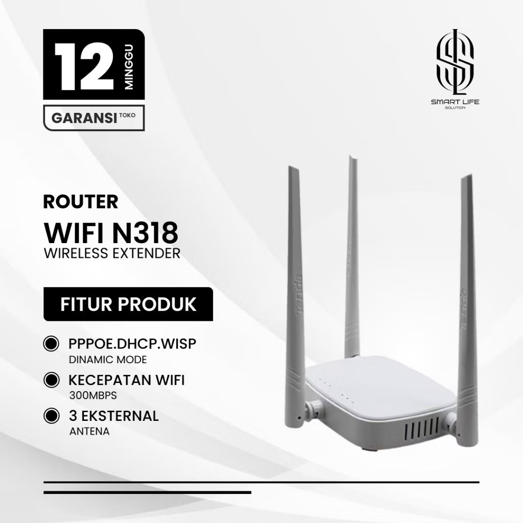 ROUTER TENDA N318 Wireleess WiFi 300Mbps 3 Antena