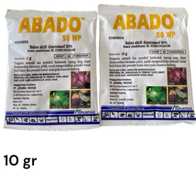 Fungisida sistemik ABADO 50 WP 10 gram / anti patek cabe/ anti busuk batang/anti jamur