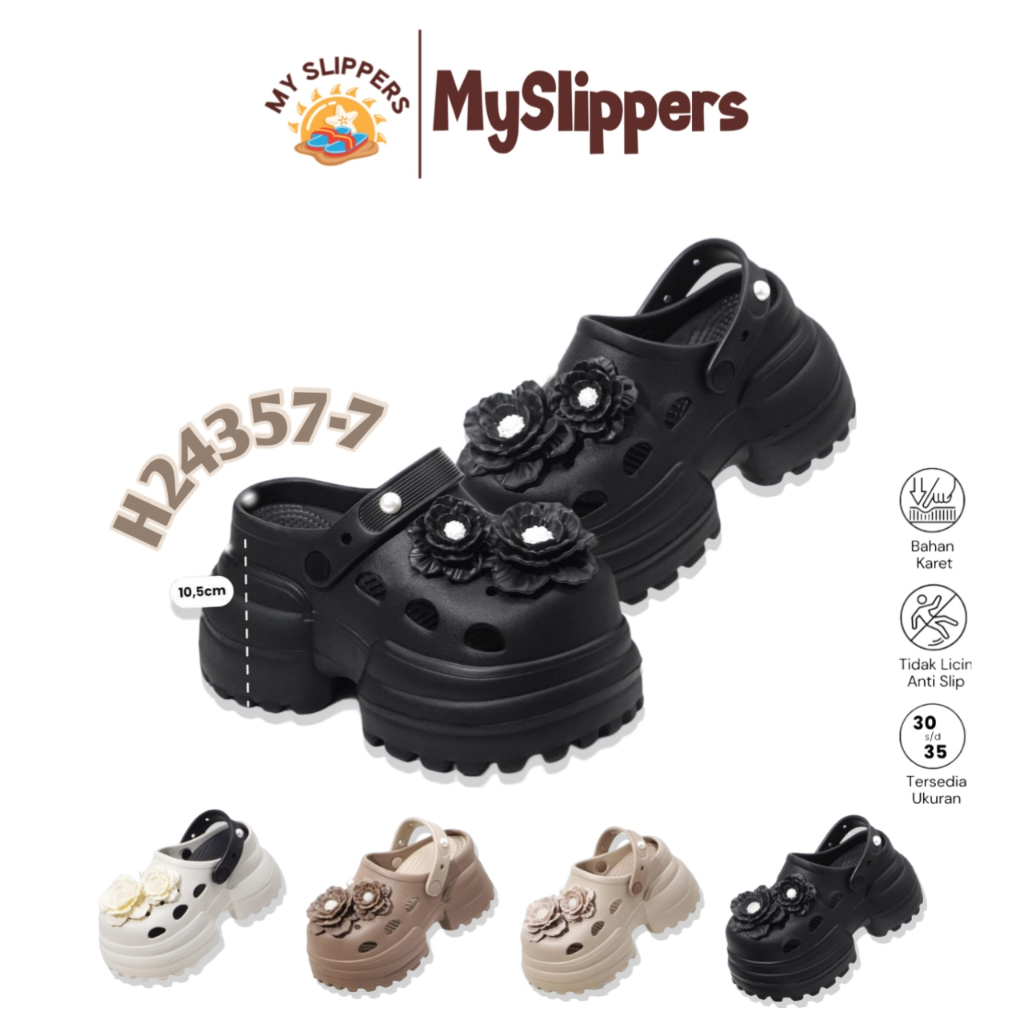 Sandal Selop EVA Karet Tebal Sandal Wedges Rumahan Anti Slip Sendal KAret Jelly Tebal Empuk