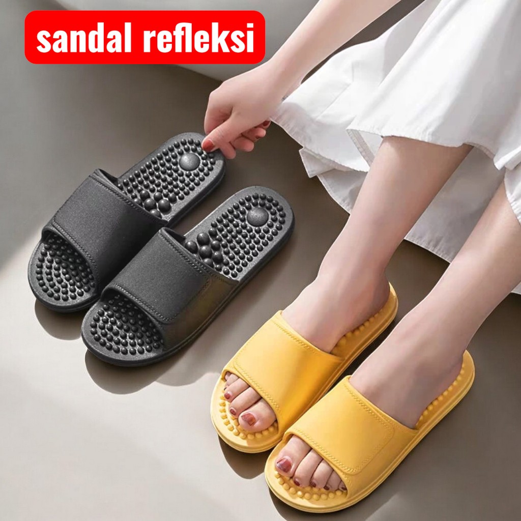 Sandal Pijat Refleksi Pria Wanita Anti Slip Empuk