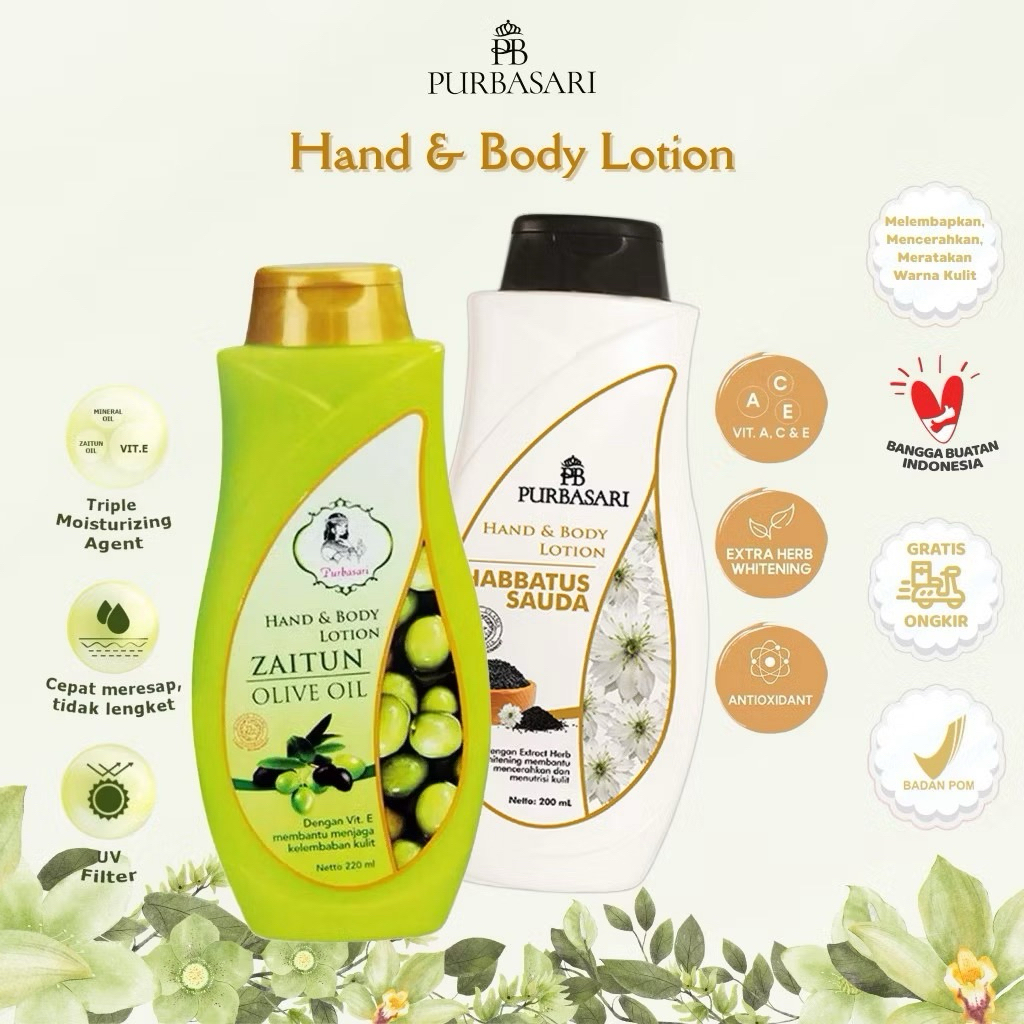 PURBASARI HAND & BODY LOTION HABBATUSSAUDA | Purbasari Hand & Body Lotion Zaitun