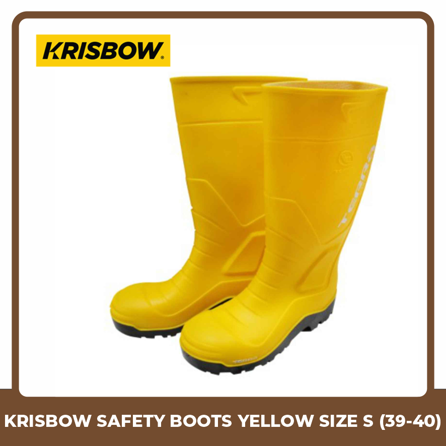 UTB KRISBOW Safety Boots Yellow PVC Anti Selip Size M (39-40CM) SRSB20Y