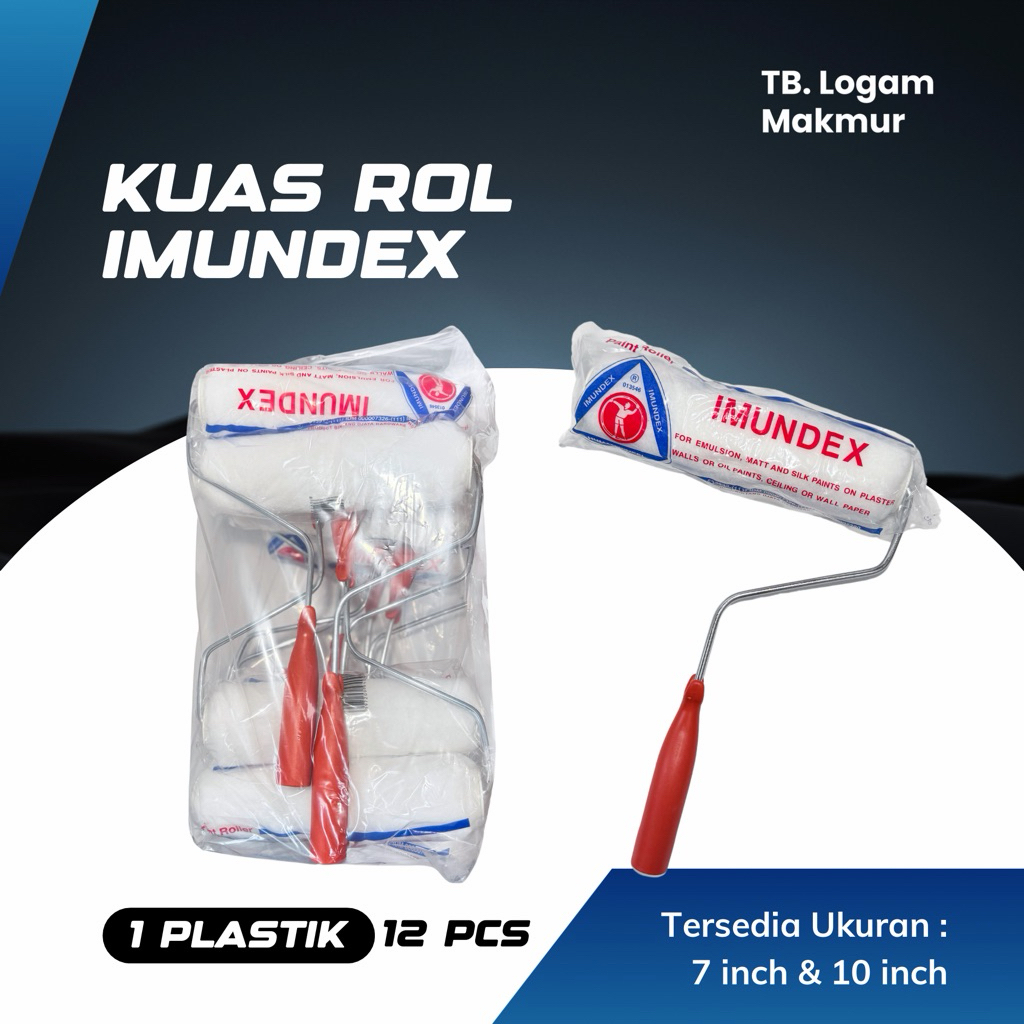 IMUNDEX Kuas Rol Cat Tembok Dinding Besar 7 10 inch Paint Roller Brush - 12 pcs