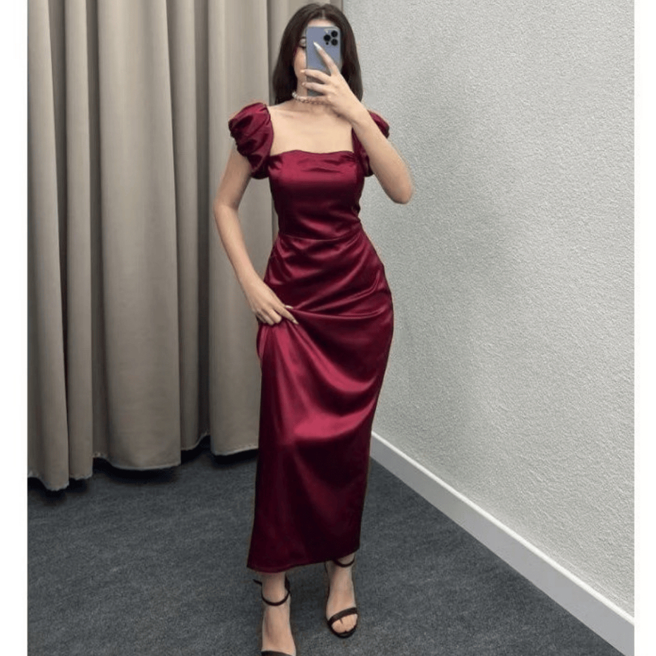 Maxi Dress Tania Satin Velvet Silk Premium M-XXXXL BigSize Korean Dres Natal Kondangan Party/Pesta