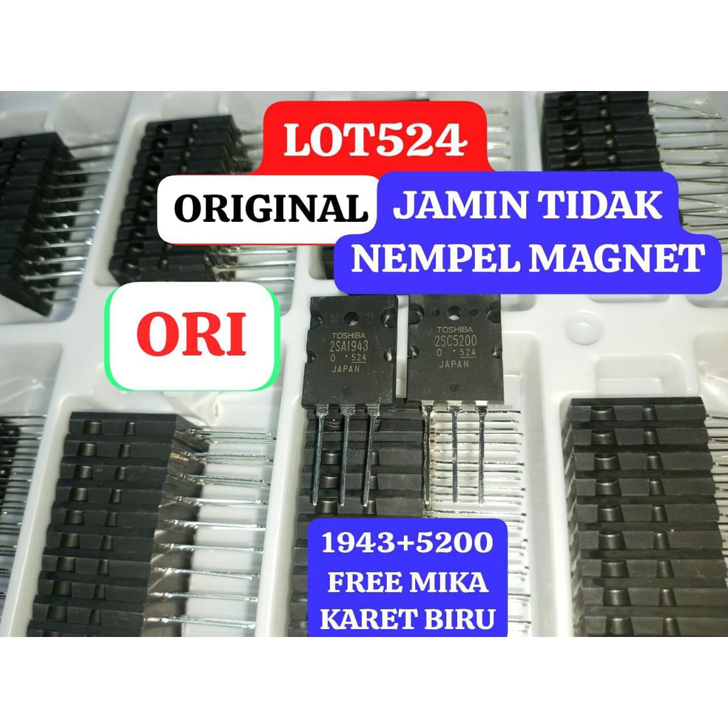 100set TOSHIBA LOT524 LOT524 ORIGINAL FREE MIKA KARET ( 1943 5200 /  A1943 C5200 )