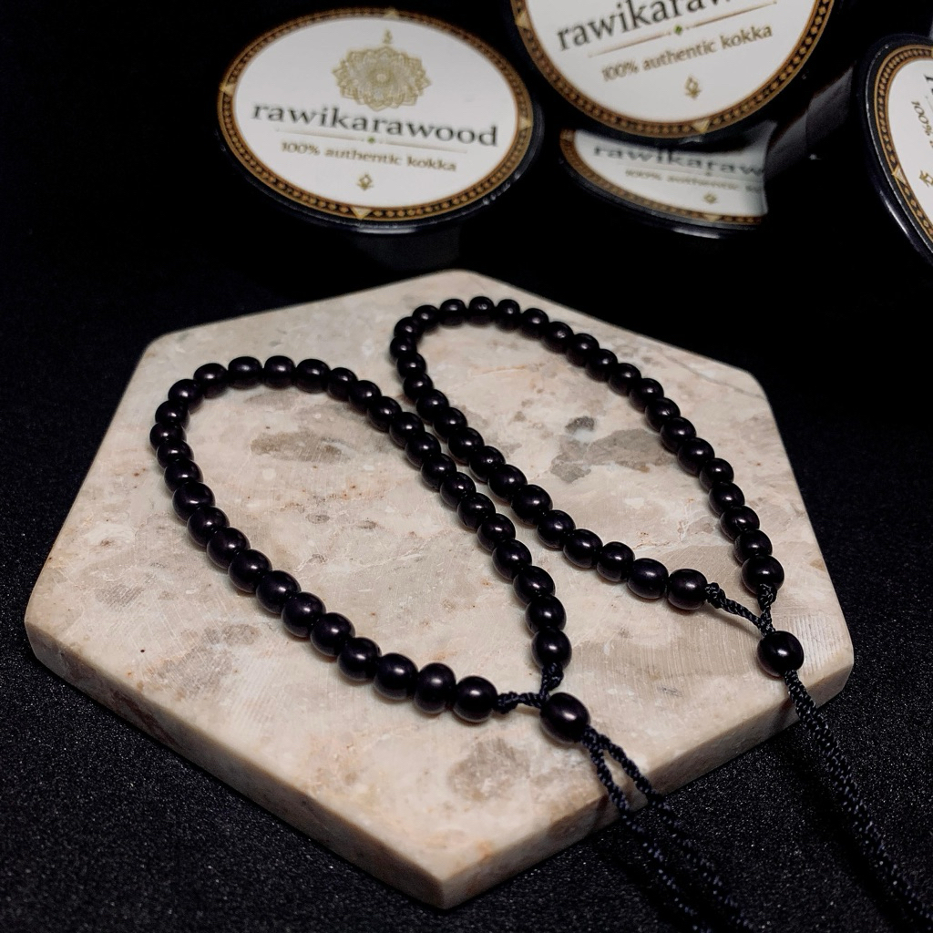 Gelang Premium Kokka Hitam Couple Merica - Merica | Asli Kayu Kokka 100% - Adjustable