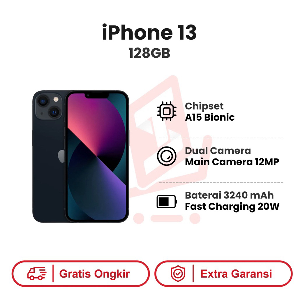IPHONE 13 INTERNAL 128 NEW IBOX GARANSI RESMI 100% ORIGINAL