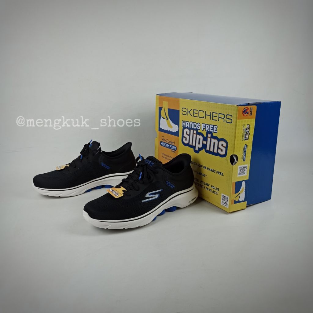 Skechers Go Walk 7 VALIN BLACK Original 100% BNIB - SKECHERS GO WALK size 40 41 42 42.5 43 SNEAKERS 