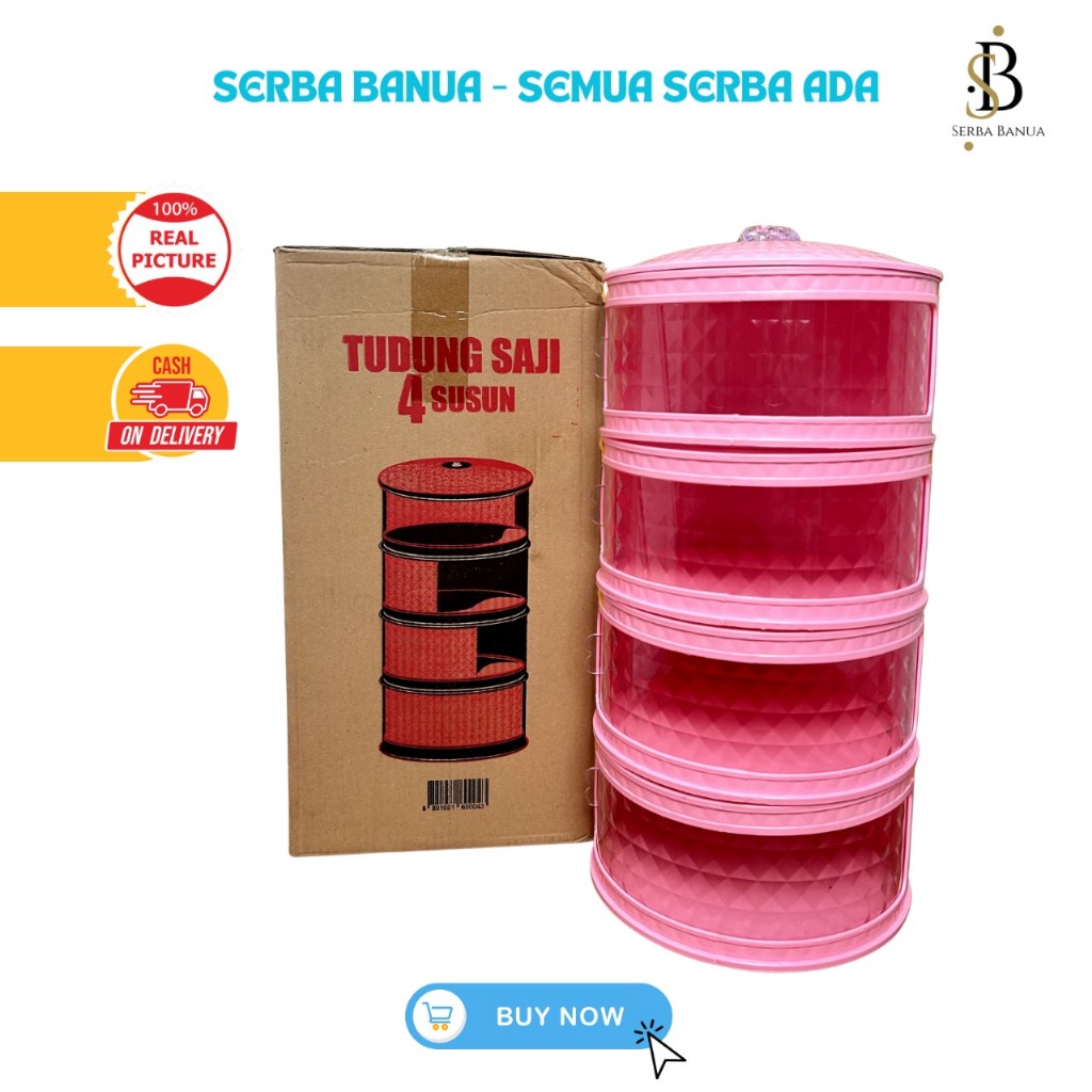 Tudung saji ayam jago 4 tingkat bahan tebal /AYAM JAGO TUDUNG SAJI SUSUN 4 DIAMOND FOOD COVER RAK WA