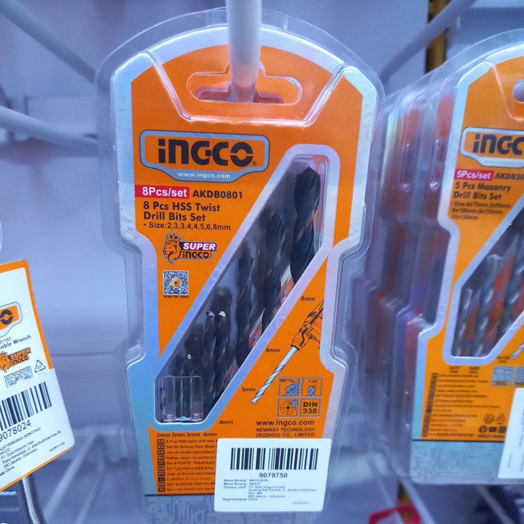 MATA BOR BESI  INGCO 8PCS