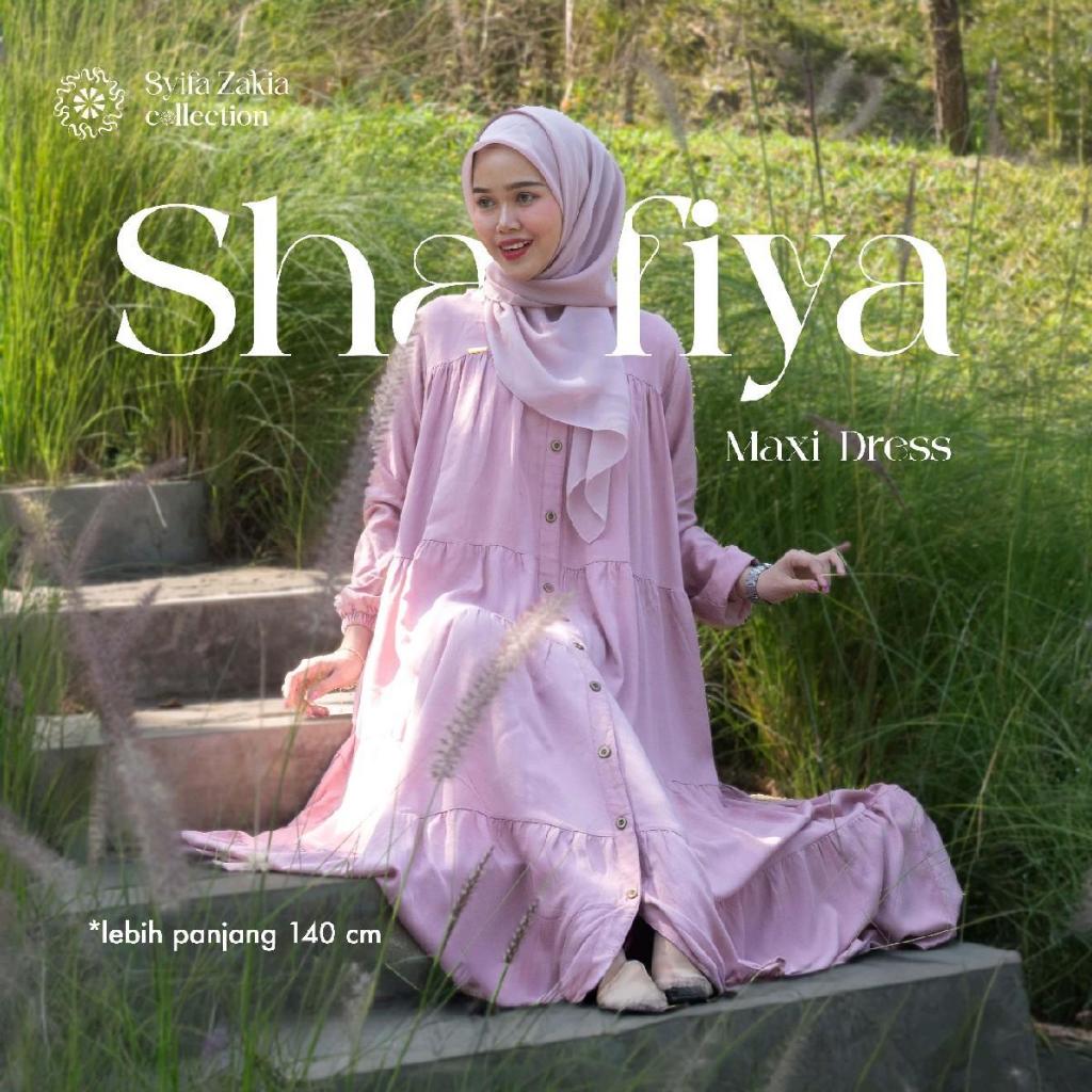 SZ- Panjang 140 Shafiya Maxi Dress Bahan Rayon Twill Premium Kancing Gamis