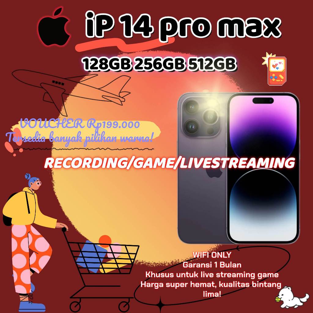 Apple iPhone 14 Pro max Indonesia Ready Stock, iP14 Pro max 128/256/512GB, Second