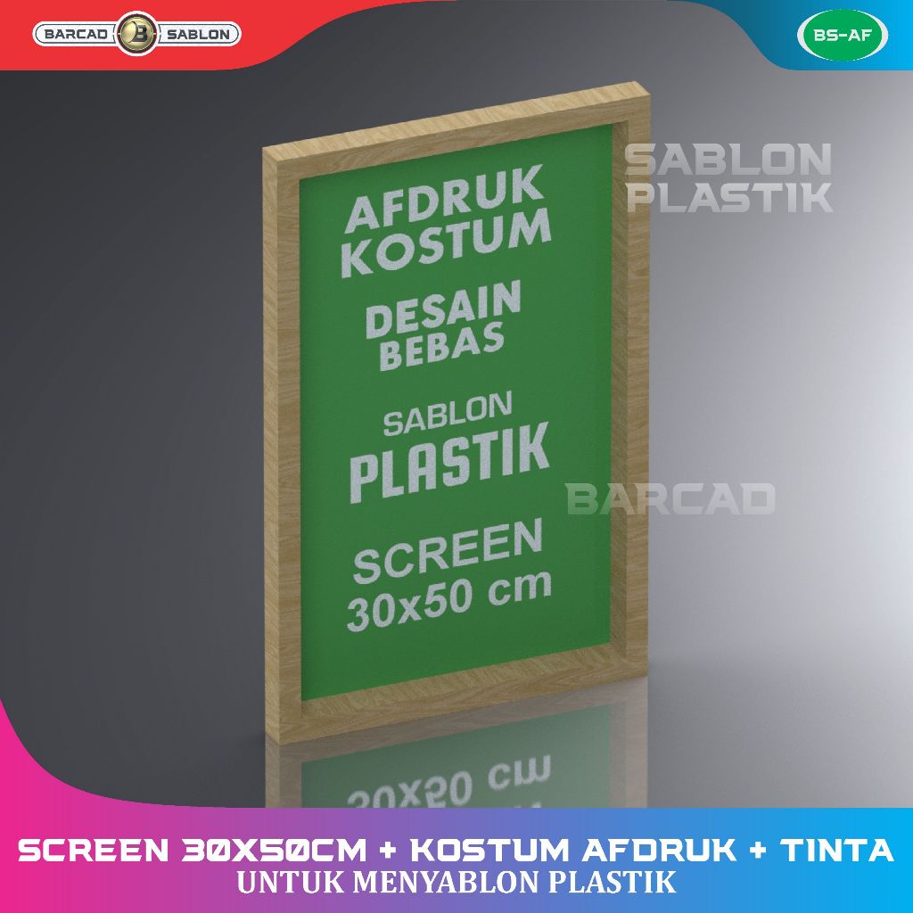 Kostum Afdruk Screen 30x50 cm Sablon PLASTIK Plus Tinta