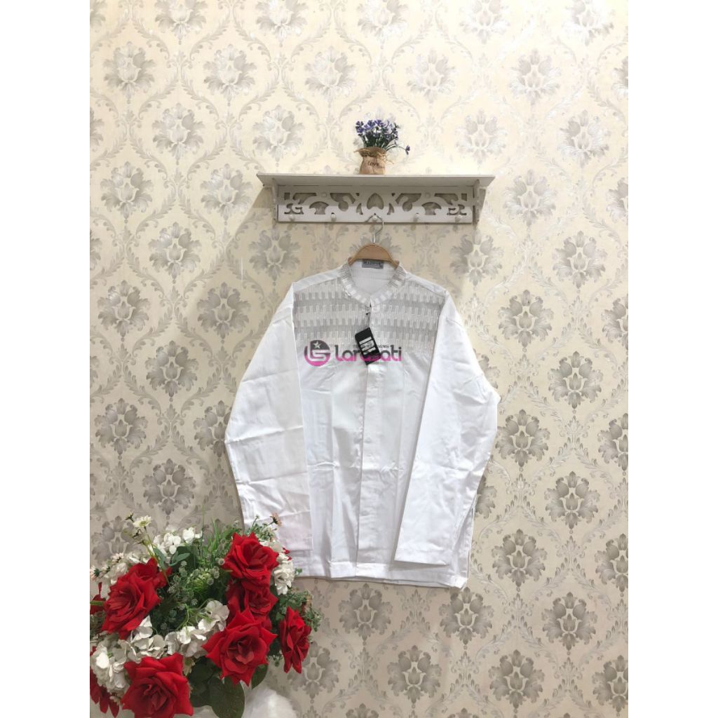 baju Koko merk MAJIDAH putih lengan panjang jumbo terbaru