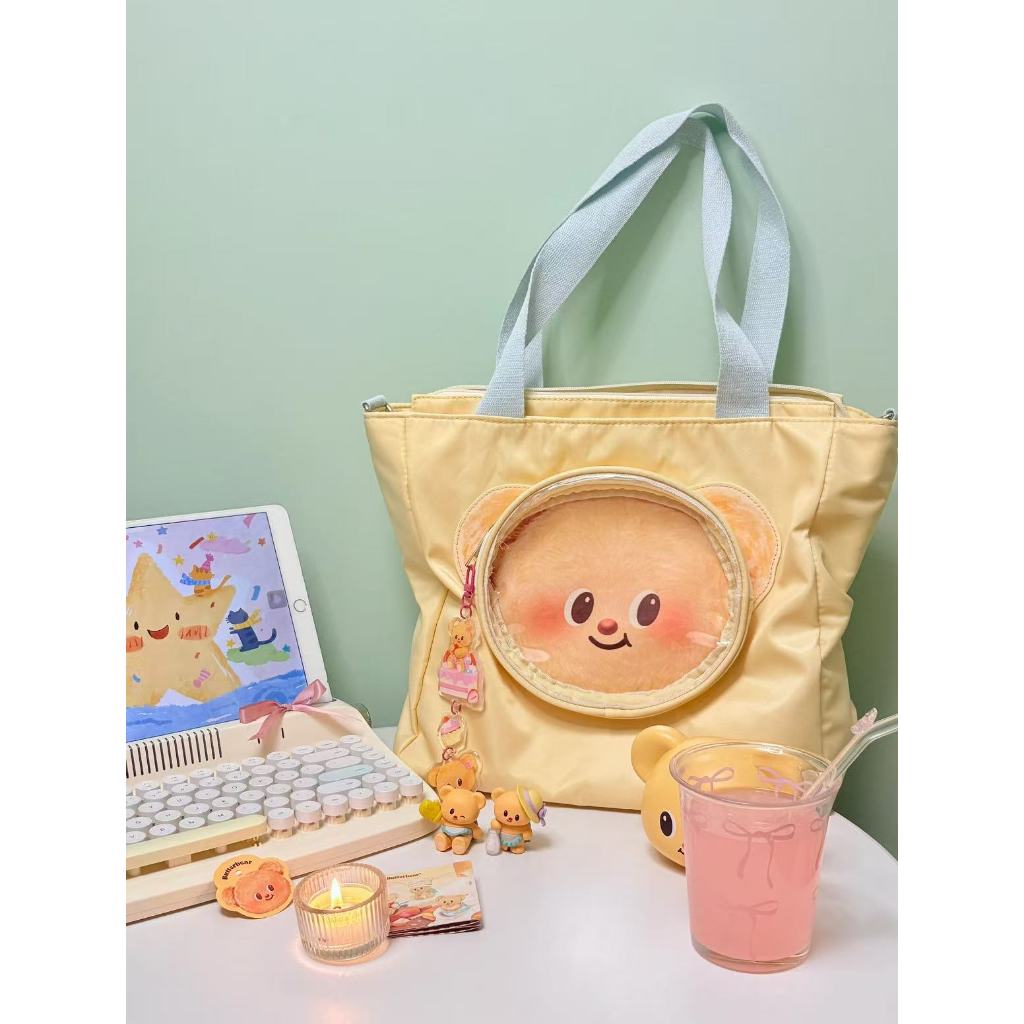 Tas Tote Transparan Butter Bear Kolaborasi Tas Selempang Multifungsi Lucu Kapasitas Besar