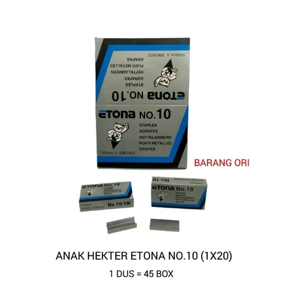 ( 1 box kecil) Anak Hekter Etona No.10 / Isi Hekter / Harga per box kecil