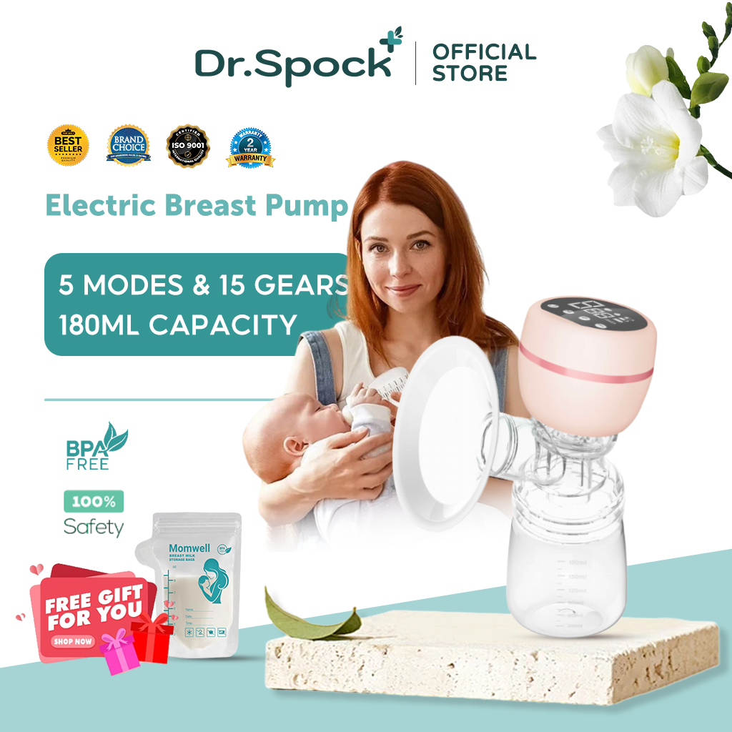 NEW PORODUK DR.SPOCK POMPA ASI ELEKTRIK TANPA KABEL OTOMATIS PORTABEL POMPING ASI / BAYI BARU LAHIR