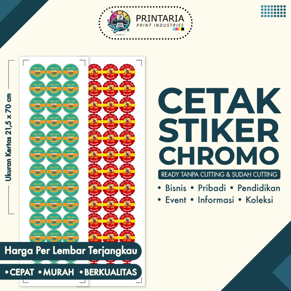 Stiker Logo Custom | Design Bebas | Label Usaha / Makanan / Minuman