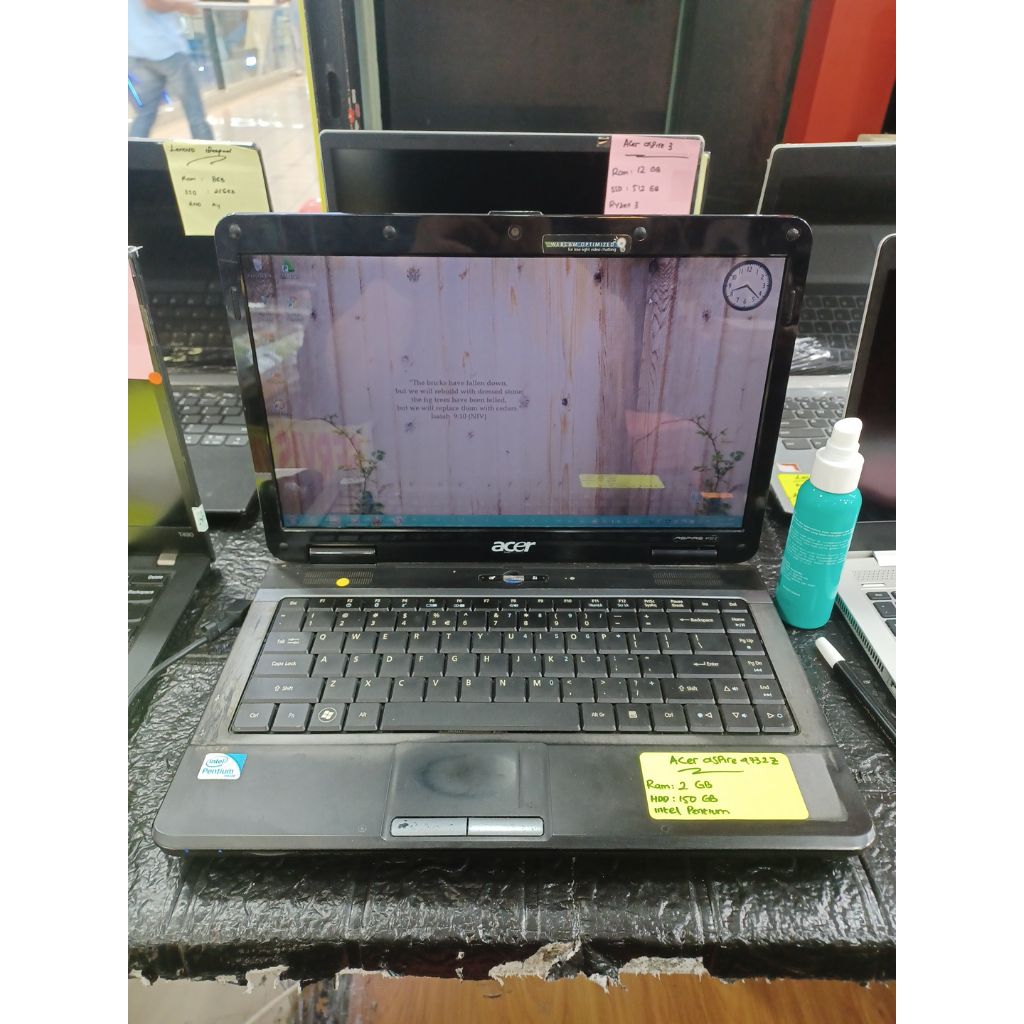Laptop acer aspire 4732Z intel pentium dual core CPU T4300 ram 2gb hdd 150gb 1001