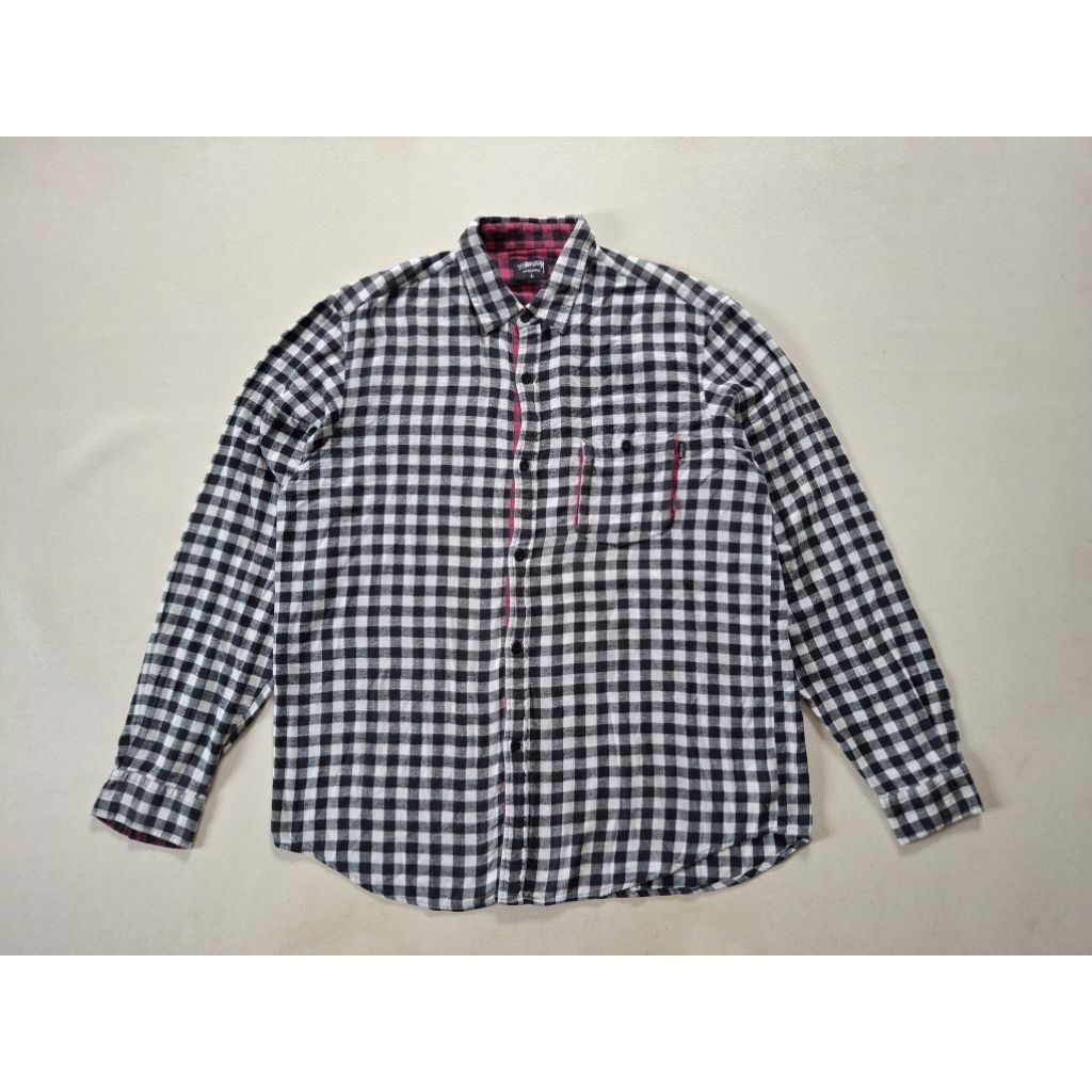 KEMEJA FLANEL STUSSY CHECKBOARD ORIGINAL 100%