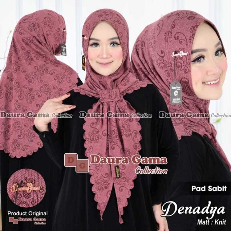 DENADYA segitiga instan hijab instan motif laser free gesper original daura gama