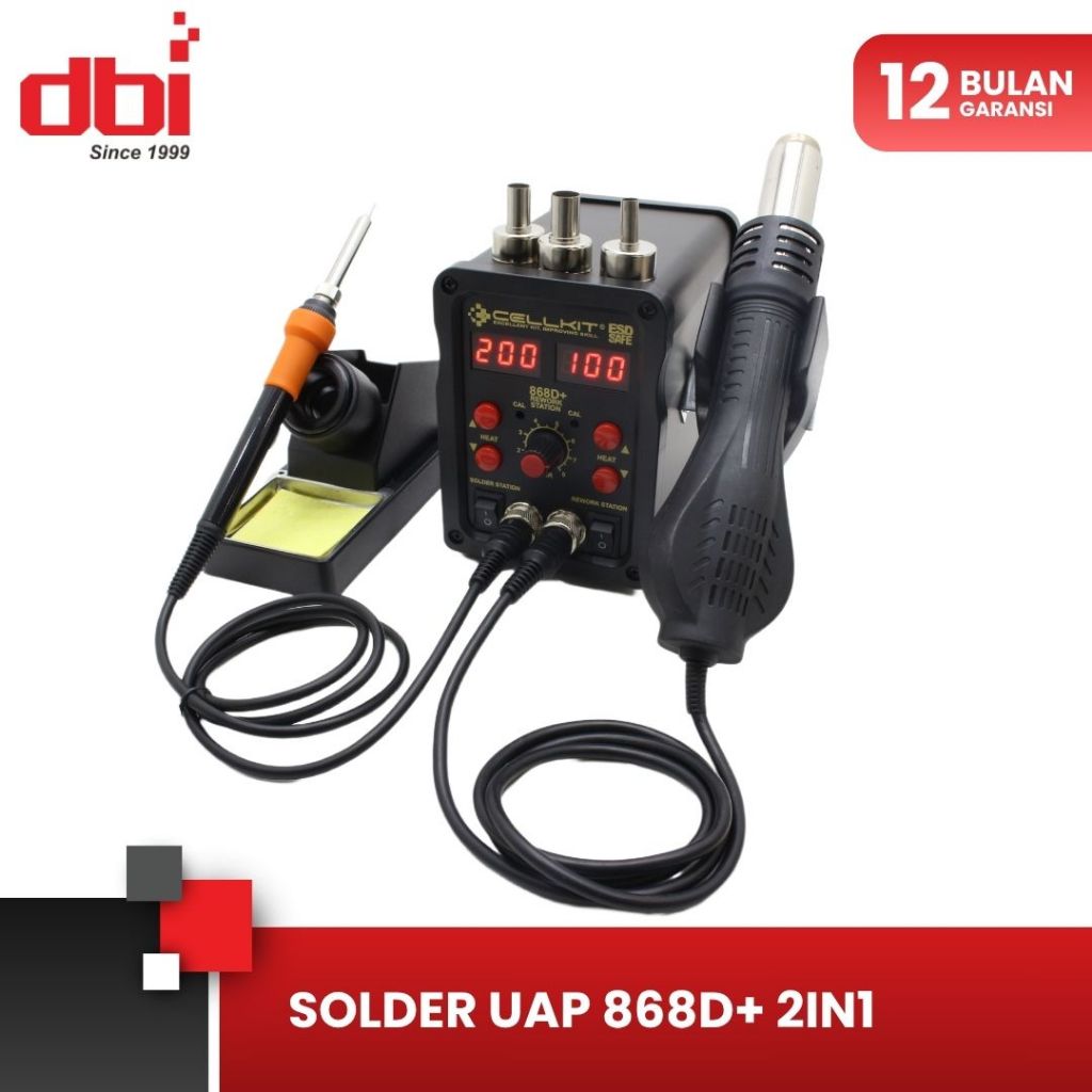 Solder Uap - Blower - Hot Air Gun Digital 2in1 CELLKIT 868D+