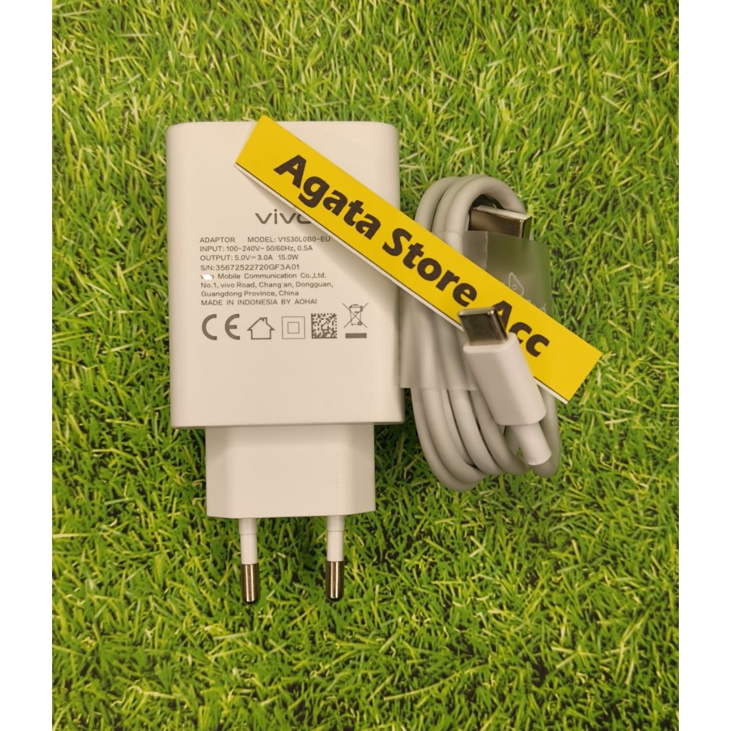 Charger Vivo Original Copotan Bawaan Hp Y04s Y19s 18W Type C asli