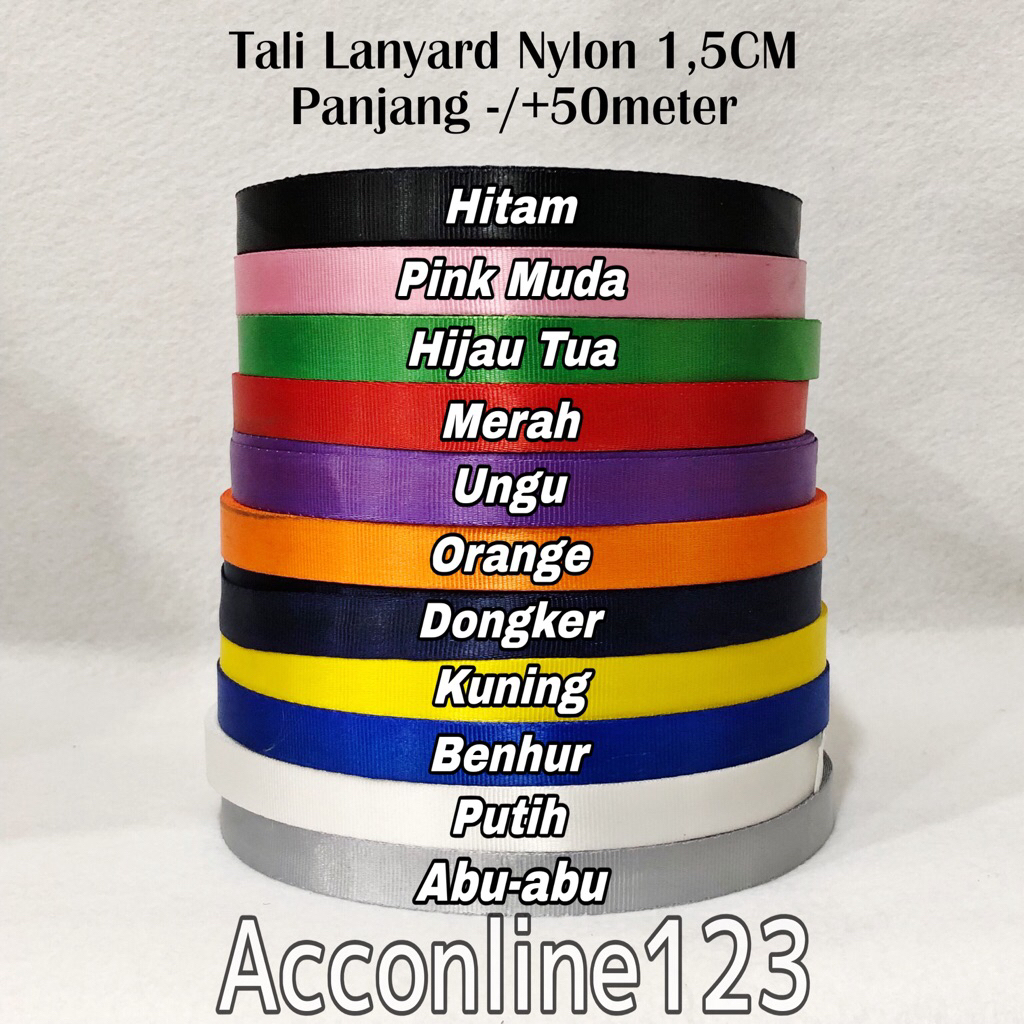 Tali Lanyard Nylon 1,5CM / Tali ID Card 1,5CM / Tali ID Card Nylon 1,5CM Per Roll