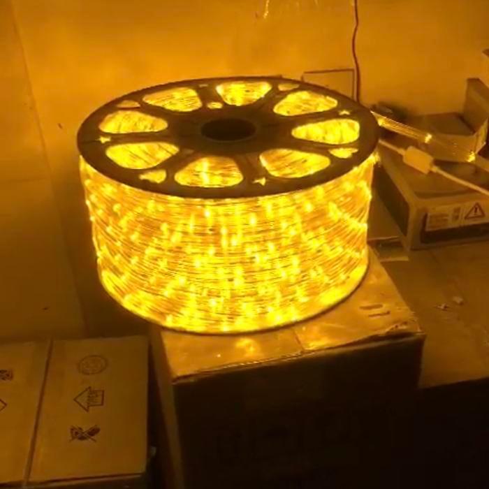 Lampu Led Selang Bulat 2 Jalur Yellow Outdoor 100M Lampu