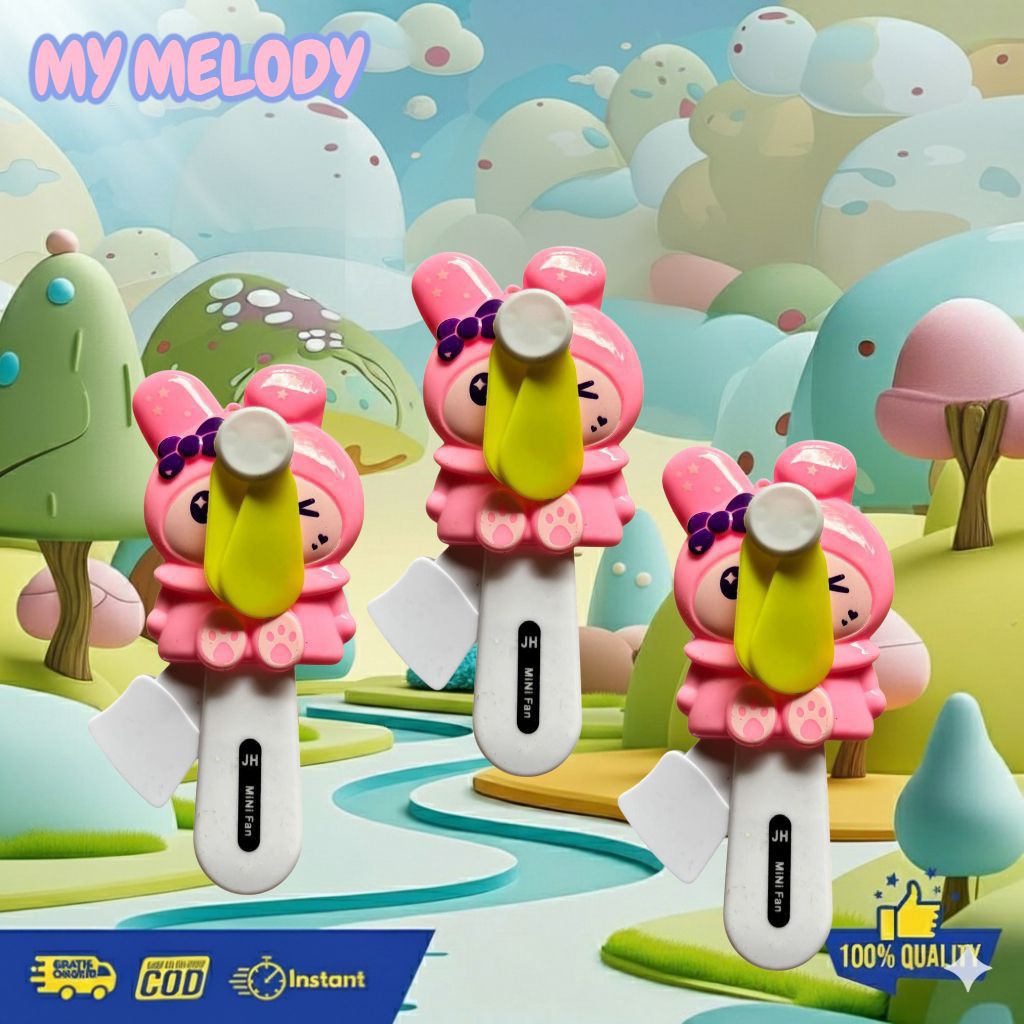 Kipas Angin Tangan Manual Karakter Melody